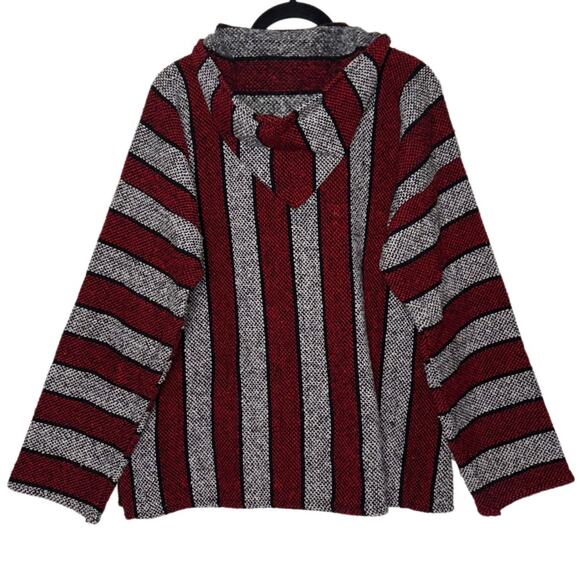 Mexican Baja Hoodie Sweater red and gray unisex - Picture 2 of 16